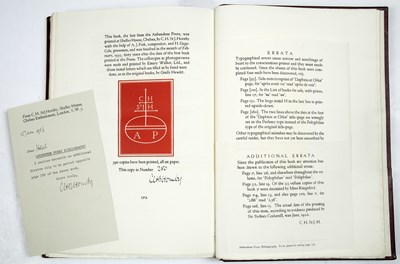 Lot 405 - Ashenden Press. Hornby, (C.H. St John). A...