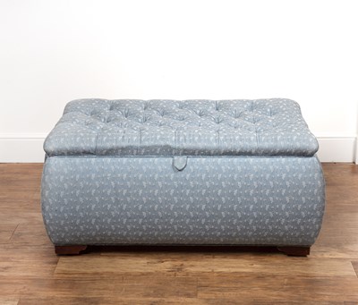 Lot 42 - Large contemporary blue button upholstered...