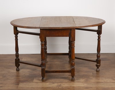 Lot 51 - Oak gateleg/drop leaf table 19th Century,...