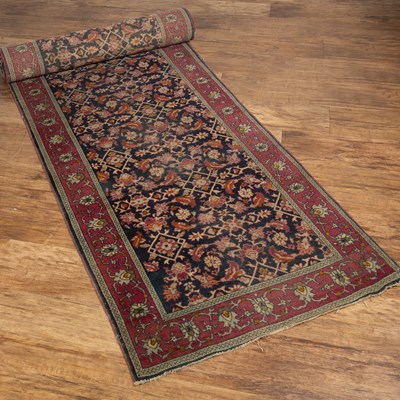 Lot 97 - Hamadan blue ground runner with all-over...