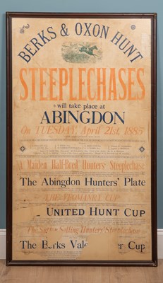 Lot 457 - A 19th century Berks and Oxon Steeplechases Hunts poster