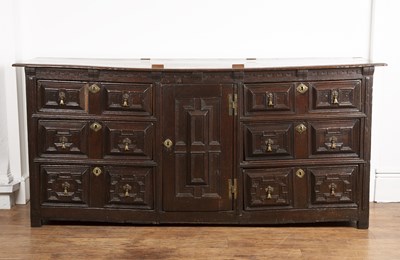 Lot 96 - Moulded front dresser 17th/18th Century,...