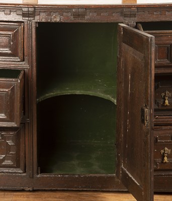 Lot 96 - Moulded front dresser 17th/18th Century,...