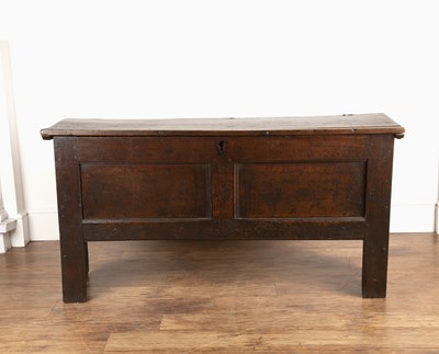 Lot 86 - Oak coffer late 17th Century, with a plain...