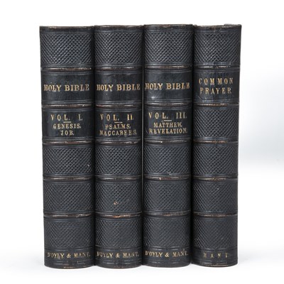 Lot 493 - The Bible in 3 volumes with The Book of Common...