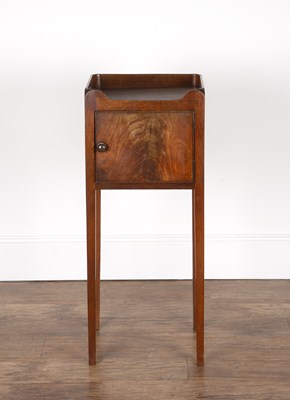 Lot 63 - Mahogany tray top pot cupboard 19th Century,...