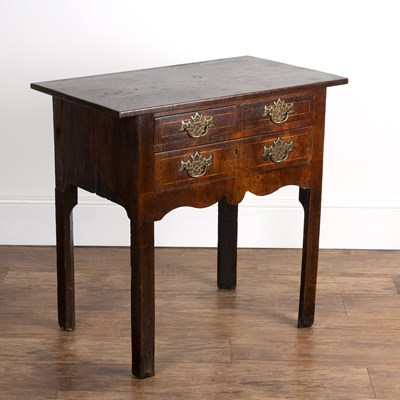 Lot 103 - Pine and walnut veneered lowboy fitted two...