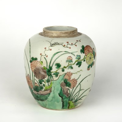 Lot 308 - A 19th Century Chinese famille verte ginger...