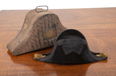 Lot 285 - Royal Navy officer's bicorn cocked hat in...