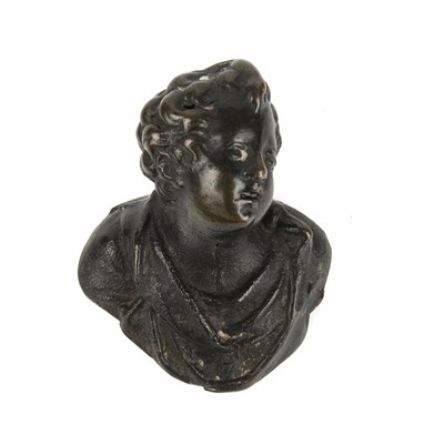 Lot 320 - A 17th century head and shoulder bronze bust...