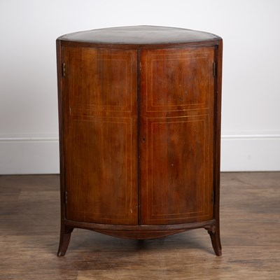 Lot 57 - Mahogany and inlaid triangular cupboard 19th...