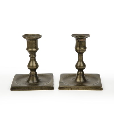 Lot 353 - A pair of mid 18th century brass lantern...