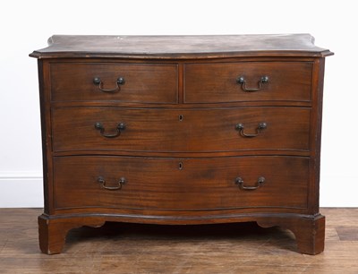 Lot 108 - Mahogany serpentine chest 19th Century, fitted...