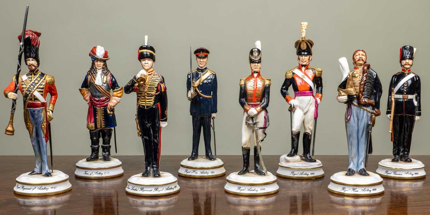 Lot 109 - Eight Michael Sutty Porcelain figurines of...