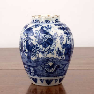 Lot 301 - Delft blue and white pottery vase early 18th...