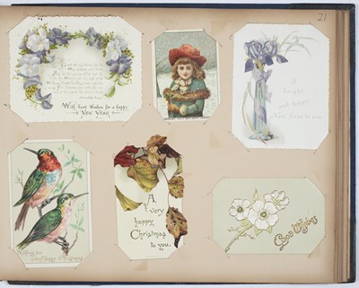 Lot 618 - An album of Christmas cards 1893-1895. 30pp, 4-...