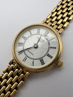 Lot 168 - A lady's 9ct gold bracelet watch by Rotary,...