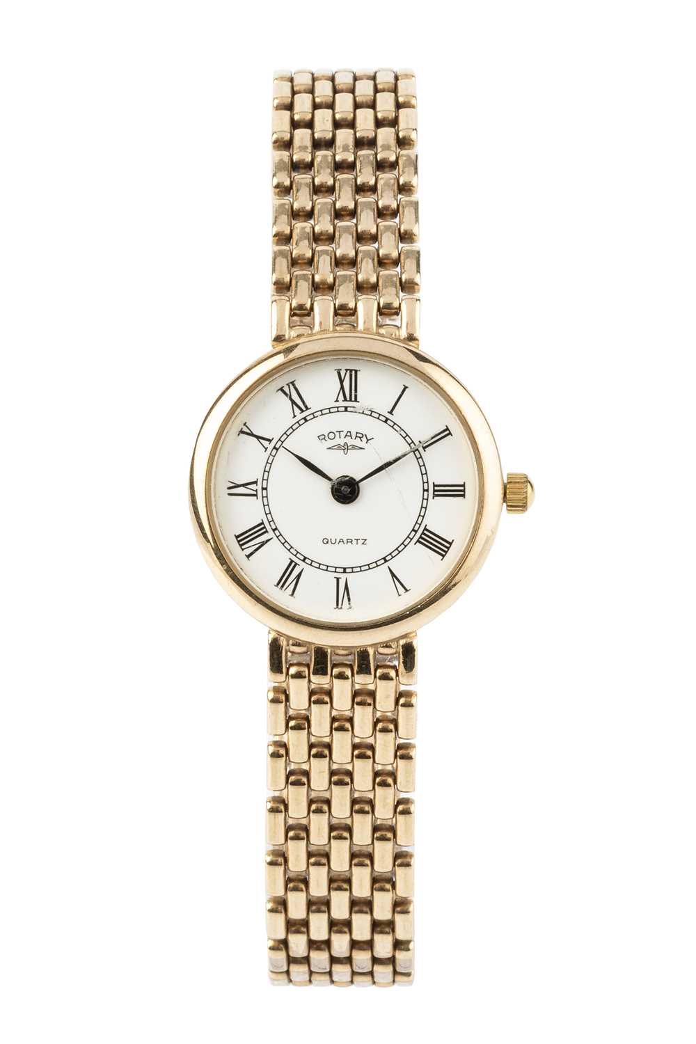 Lot 168 - A lady's 9ct gold bracelet watch by Rotary,...