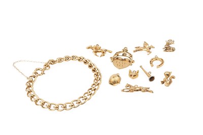 Lot 296 - A 9ct gold fancy curb-link bracelet,...