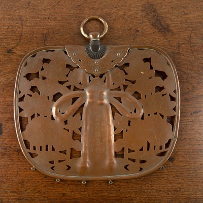 Lot 481 - Buddhist copper hanging Keman ornament...