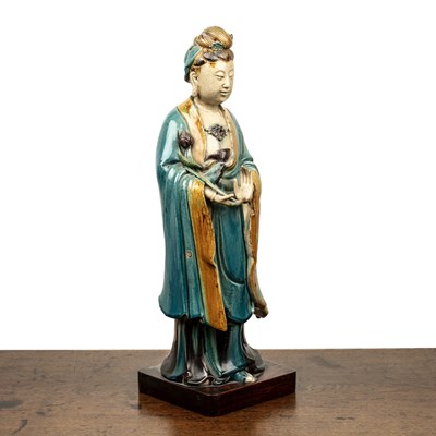 Lot 72 - Large Shiwan pottery model of Guanyin Chinese,...