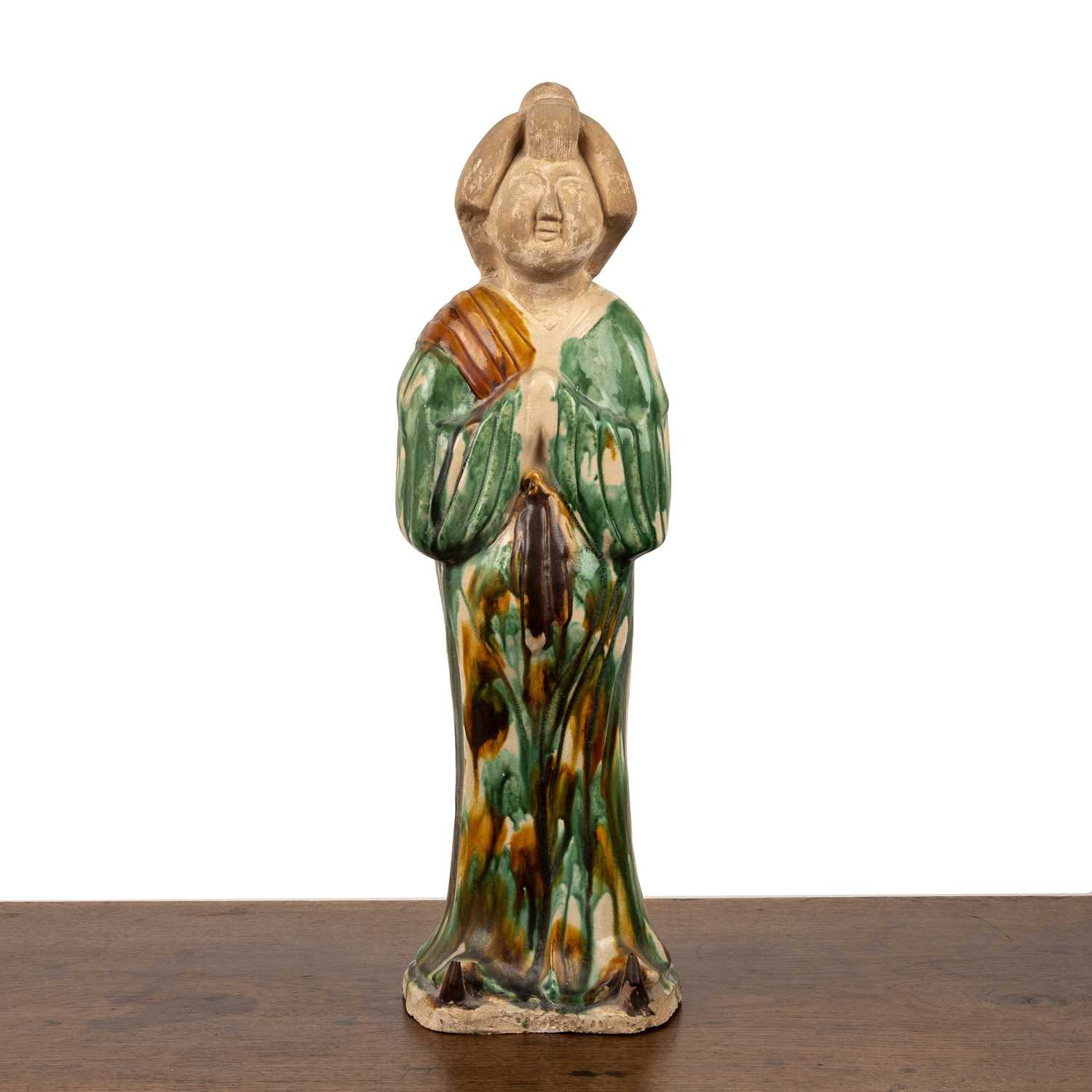 Lot 131 - Standing large glazed figure Chinese, Tang or...