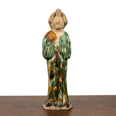 Lot 131 - Standing large glazed figure Chinese, Tang or...