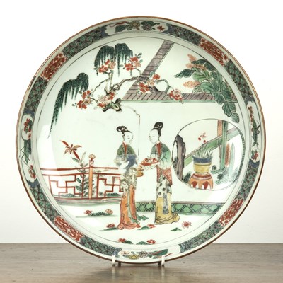 Lot 125 - Famille verte shallow dish Chinese, 19th...