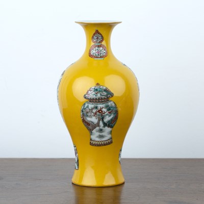Lot 133 - Yellow ground porcelain vase Chinese, 20th...