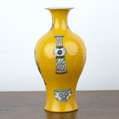 Lot 133 - Yellow ground porcelain vase Chinese, 20th...