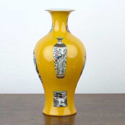 Lot 133 - Yellow ground porcelain vase Chinese, 20th...
