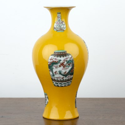 Lot 133 - Yellow ground porcelain vase Chinese, 20th...