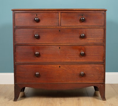 Lot 213 - A chest of drawers, mahogany, two small...