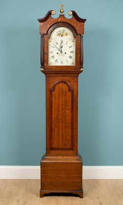 Lot 268 - A 19th century longcase clock, oak, with...