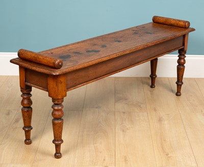 Lot 547 - A mid-Victorian mahogany hall bench or window seat