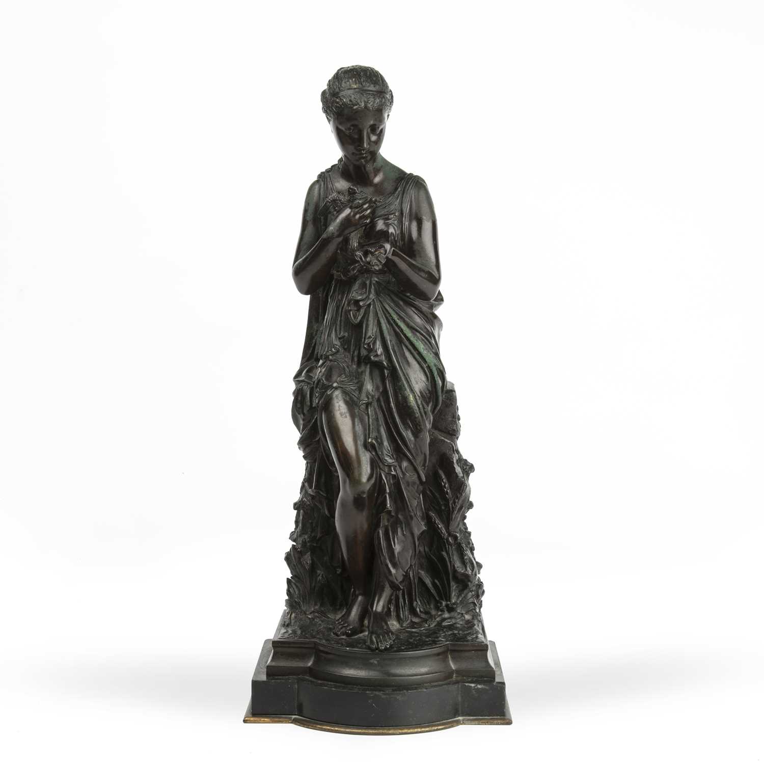 Lot 29 - A 19th century bronze classical female figure...