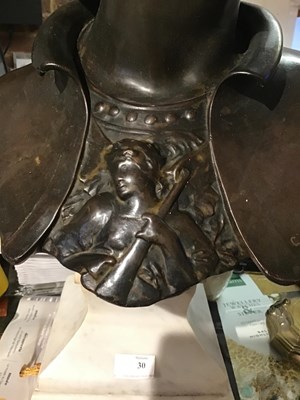 Lot 30 - A large head and shoulder bronze bust of...