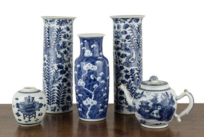 Lot 24 - Group of blue and white pieces Chinese, 19th...