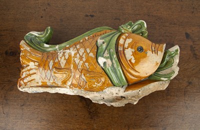 Lot 136 - Tang-style roof tile Chinese modelled in the...