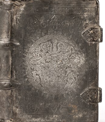 Lot 287 - An antique German pewter flask in the form of...