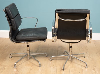 Lot 265 - A set of ten chrome chairs with leather...