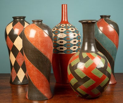 Lot 106 - A set of five pottery vases by Emmanuel Maldonado