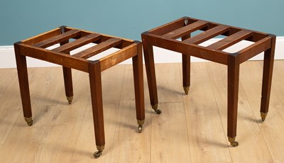 Lot 339 - A pair of hardwood luggage racks