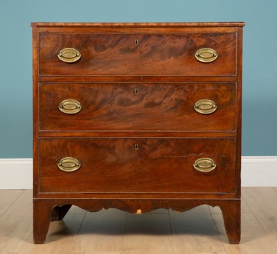 Lot 166 - A 19th century mahogany small chest of drawers,...