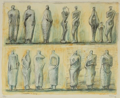 Lot 181 - Henry Moore (1898-1986) Standing Figures, 1949...