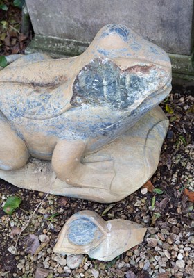 Lot 1191 - A large stone carving of a frog