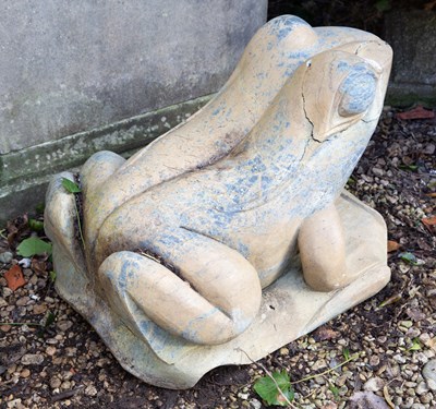 Lot 1191 - A large stone carving of a frog