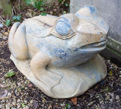 Lot 1191 - A large stone carving of a frog