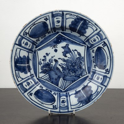 Lot 364 - Delft pottery plate Dutch, painted in the...