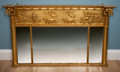 Lot 304 - An ornate 19th century gilt wall mirror,...